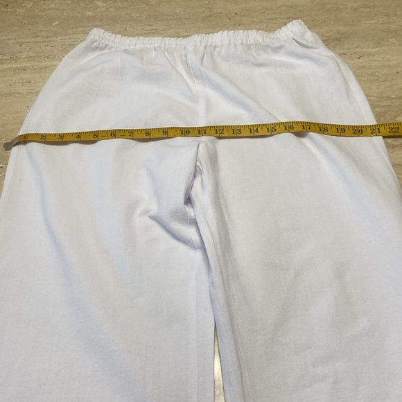 NWT, lightweight, and airy White Linen Pants, see measurements in photos below. - Picture 5 of 9